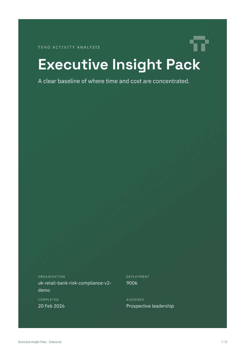 Teho Executive Insight Pack sample report preview