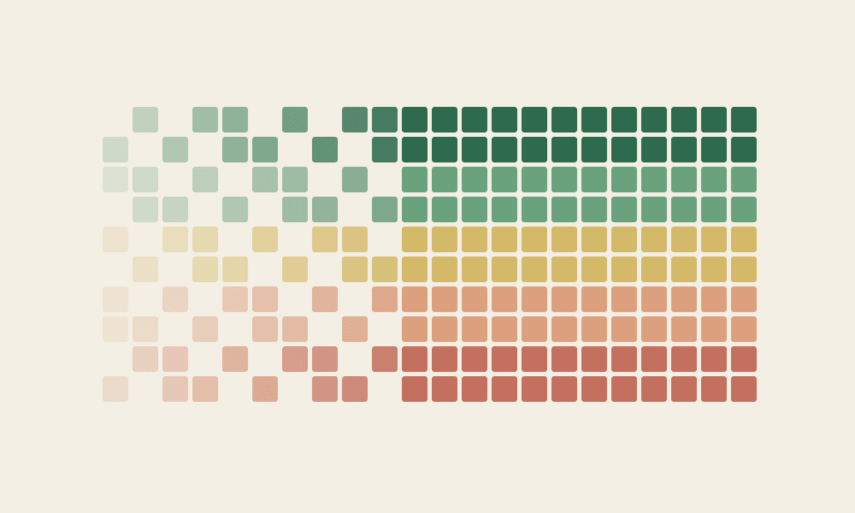 Scattered work signals resolve into a clear, ordered field of activities.
